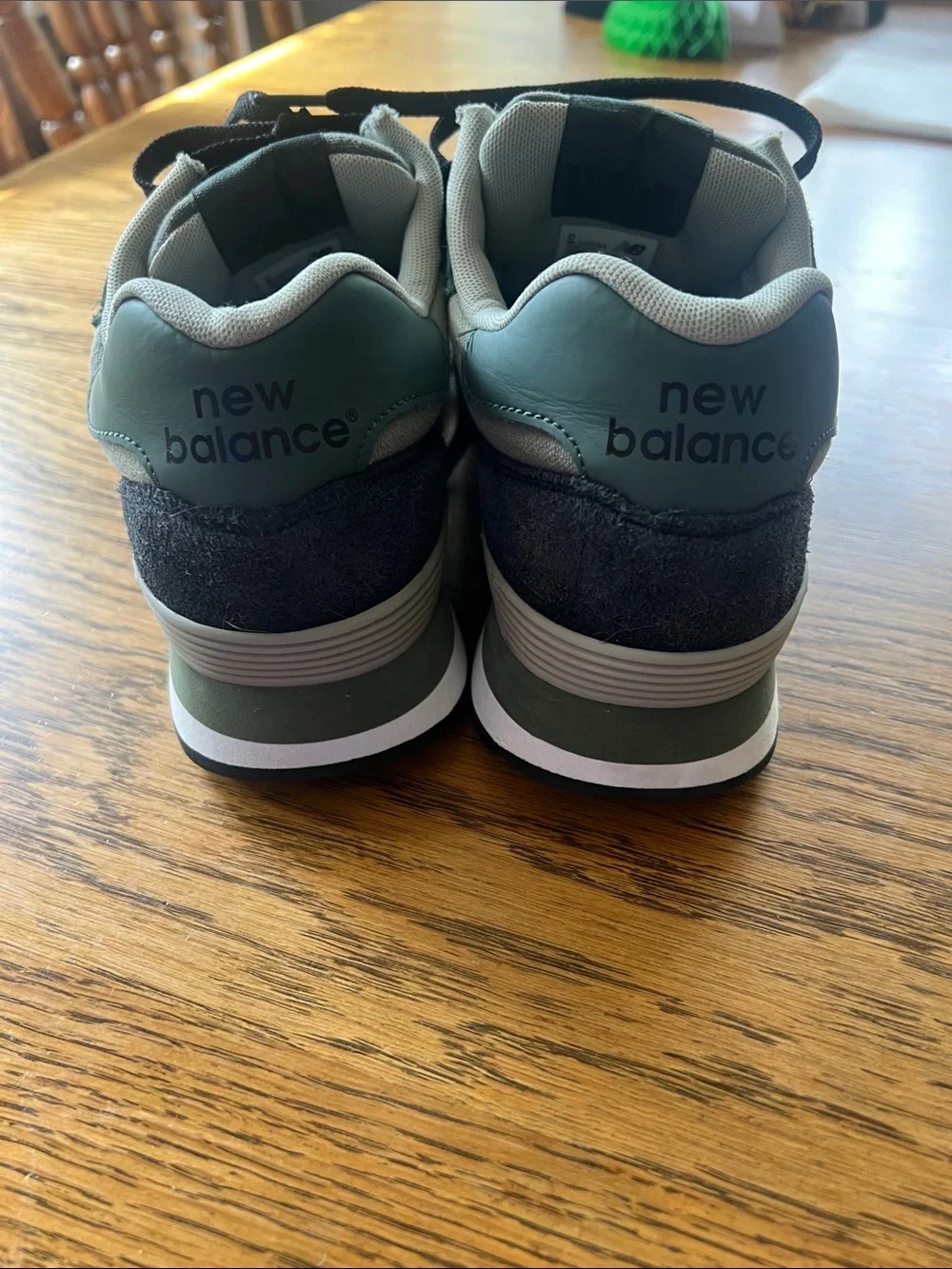 New Balance Olive Green and Gray Athletic Lace-Up Sneakers